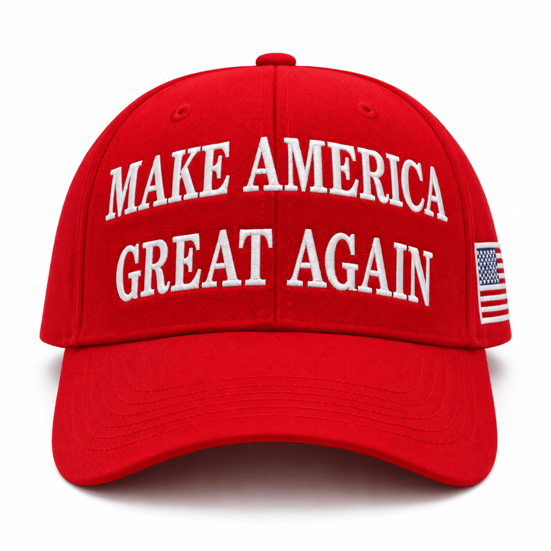 Boné vermelho Make America Great Again, vista frontal